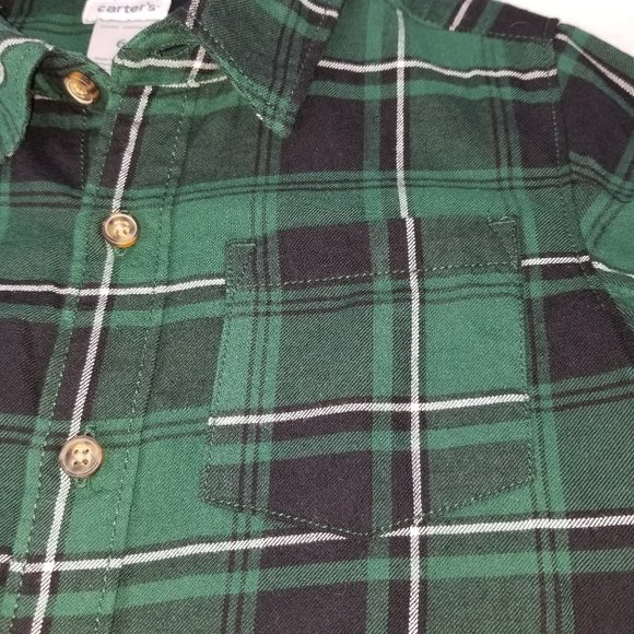 CARTER'S Button Front Shirt Boys Clothes Cotton - Picture 8 of 14